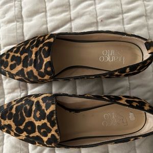 Franco Sarto Calf hair flats in leopard print- Size 8. Gently worn.